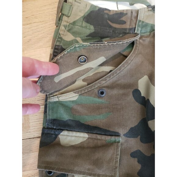R13 Camo Pants Wide Leg Cargo Crop Green Sz 32 Drop Crotch Japanese Fabric Harem - Picture 4 of 16